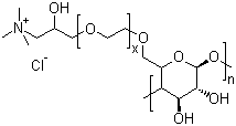 聚季铵盐-10;氯化-2-羟基-3-(三甲氨基)丙基聚环氧乙烷纤维素醚分子式结构图