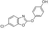 4-[(6-氯-1,3-苯并恶唑-2-基)氧基]苯酚分子式结构图