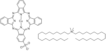 N,N-二甲基-N-十八烷基-1-十八烷铵-(SP-4-2)-[29H,31H-酞菁-2-磺酸基-N29,N30,N31,N32]铜酸盐分子式结构图