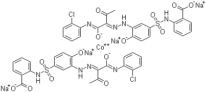 酸性黄220;双[2-[[[3-[[1-[[(2-氯苯基)氨基]羰基]-2-氧代丙基]偶氮]-4-羟苯基]磺酰]氨基]苯甲酸基)]钴酸盐?分子式结构图