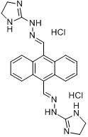 比生群二盐酸盐;必桑郡二盐酸盐;9,10-蒽二甲醛双(4,5-二氢-1H-咪唑-2-基)腙二盐酸盐分子式结构图