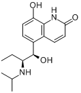 丙卡特罗;5-(1-羟基-2-异丙胺基丁基)-8-羧基喹诺酮分子式结构图