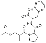 阿拉普利;2-[[1-(3-乙酰硫基-2-甲基丙酰基)吡咯烷-2-甲酰]氨基]-3-苯丙酸分子式结构图