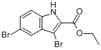 3,5-二溴-1H-吲哚-2-甲酸乙酯分子式结构图