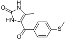 依诺昔酮;1,3-二氢-4-甲基-5-(4-甲基硫代苯甲酰)-2H-咪唑-2-酮分子式结构图