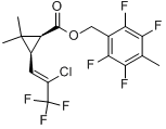 七氟菊酯;七氟苯菊酯;2,3,5,6-四氟-4-甲基苄基(Z)-(1R,3R,1S,3S)-3-(2-氯-3,3,3-三氟丙-1-烯基)-2,2-二甲基分子式结构图