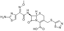 头孢唑喃;(6R,7S)-7-[[(2Z)-2-(氨基-4-噻唑基)-2-甲氧亚氨基-乙酰]氨基]-8-氧代-3-(噻二唑-5-基硫甲基)-硫?分子式结构图