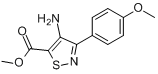 4-氨基-3-(4-甲氧基苯基)异噻唑-5-甲酸甲酯分子式结构图