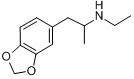 3,4-亚甲二氧基-N-乙基安非他命;N-乙基-1-(3,4-亚甲二氧基苯基)-2-丙胺分子式结构图