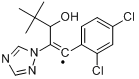 烯唑醇;(E)-1-(2,4-二氯苯基)-4,4-二甲基-2-(1,2,4-三唑-1-基)-1-戊烯-3-醇分子式结构图