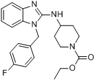 4-[[1-[(4-氟苯基)甲基]-1H-苯并咪唑-2-基]氨基]哌啶-1-甲酸乙酯分子式结构图