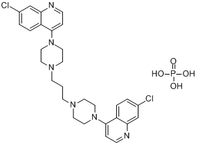 磷酸哌喹;1,3-双[4-(7-氯-喹啉-4-基)哌嗪-1-基]丙烷磷酸盐分子式结构图