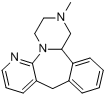 米氮平;1,2,3,4,10,14b-六氢-2-甲基吡嗪基-[2,1-a]吡啶并[2,3-C]氮杂卓分子式结构图