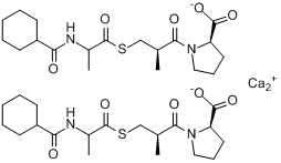 莫维普利钙;(2R)-1-[(2R)-3-[2-(环己基甲酰氨基)丙酰硫]-2-甲基丙酰基]吡咯烷-2-甲酸钙盐分子式结构图