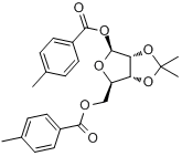 1,5-二(4-甲基苯甲酰)氧基-2,3-O-异亚丙基-beta-D-呋喃核糖分子式结构图
