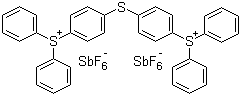 二[4-二苯基硫鎓苯基]硫醚二六氟锑酸盐分子式结构图