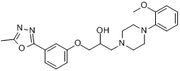 奈沙地尔;1-[4-(2-甲氧基苯基)哌嗪-1-基]-3-[3-(5-甲基-1,3,4-恶二唑-2-基)苯氧基]丙-2-醇分子式结构图