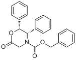 (2R,3S)-N-苄氧羰基-2,3-二苯基吗啉-6-酮分子式结构图