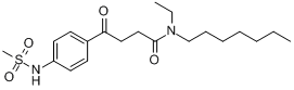 N-乙基-N-庚基-4-[(甲磺酰氨基)苯基]-4-氧代丁酰胺分子式结构图