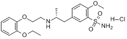 盐酸坦索罗辛;(R)-5-[2-[[2-(2-乙氧基苯氧基)乙基]氨基]丙基]-2-甲氧基-苯磺酰胺盐酸盐分子式结构图