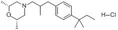 盐酸阿莫洛芬;(+/-)-cis-2,6-二甲基-4-[2-甲基-3-(4-叔戊基苯基)丙基]吗啉盐酸盐分子式结构图