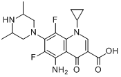 司帕沙星;司氟沙星;5-氨基-1-环丙基-7-(3,5-二甲基-1-哌嗪基)-6,8-二氟-1,4-二氢-4-氧代喹啉-3-羧酸分子式结构图