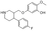 4-(4-氟苯基)-3-(4-甲氧基-3-羟基苯氧基甲基)哌啶分子式结构图