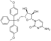 5'-O-[双(4-甲氧基苯基)苯甲基]胞苷分子式结构图
