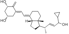 卡泊三醇;(1a,3b,5z,7e,22e,24s)-24-环丙基-9,10-开环胆甾-5,7,10(19),22-四烯-1,3,24-三醇分子式结构图