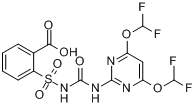 氟嘧磺隆;2-[4,6-双(二氟甲氧基)嘧啶-2-基氨甲酰磺酰胺基]苯甲酸分子式结构图