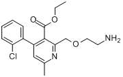 2-[(2-氨基乙氧基)甲基]-4-(2-氯苯基)-6-甲基-3-吡啶甲酸乙酯分子式结构图