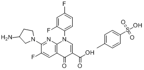 甲苯磺酸妥舒沙星;甲苯磺酸托氟沙星;7-(3-氨基吡咯烷-1-基)-1-(2,4-二氟苯基)-6-氟-4-氧代-1,8-萘啶-3-甲酸分子式结构图