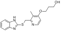 去甲基雷贝拉唑硫醚;2-{[4-(3-羟基丙氧基)-3-甲基吡啶-2-基]甲硫基}-1H-苯并咪唑分子式结构图