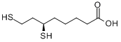 R-(+)-二氢硫辛酸;(R)-6,8-二巯基辛酸分子式结构图