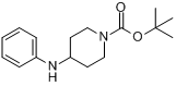 1-N-Boc-4-苯胺基哌啶;4-苯胺基哌啶-1-羧酸叔丁酯分子式结构图