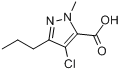 4-氯-3-丙基-1-甲基吡唑-5-甲酸分子式结构图