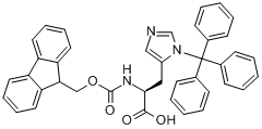 N-FMOC-3-三苯甲基-L-组氨酸;N-芴甲氧羰基-3-三苯甲基-L-组氨酸分子式结构图