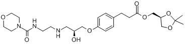 兰地洛尔;[(4S)-2,2-二甲基-1,3-二氧戊环-4-基]甲基3-[4-[(2S)-2-羟基-3-[2-(吗啉-4-甲酰氨基)乙基氨基]丙?分子式结构图