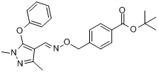 唑螨酯;(E)-alpha-(1,3-二甲基-5-苯氧基吡唑-4-亚甲基氨基氧)对甲苯甲酸叔丁酯分子式结构图