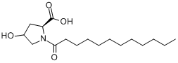 N-十二碳酰基-4-羟基-L-脯氨酸;N-月桂酰基-4-羟基-L-脯氨酸分子式结构图