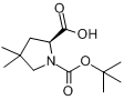 (S)-1-叔丁氧羰基-4,4-二甲基吡咯烷-2-羧酸分子式结构图