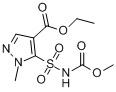 4-乙氧羰基-1-甲基-5-吡唑磺酰氨基甲酸甲酯分子式结构图