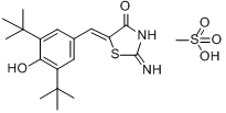 甲磺酸达布非龙;(5Z)-2-氨基-5-[(3,5-二叔丁基-4-羟基苯基)亚甲基]-1,3-噻唑-4-酮甲磺酸盐分子式结构图