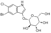 5-溴-6-氯-3-吲哚基-beta-D-半乳糖苷分子式结构图