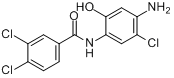 N-(4-氨基-5-氯-2-羟基苯基)-3,4-二氯苯甲酰胺分子式结构图