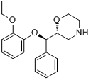 瑞波西汀;(2R)-2-[(R)-(2-乙氧基苯氧基)苯甲基]吗啉分子式结构图