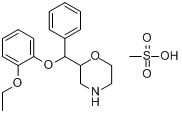 瑞波西汀甲磺酸盐;2-[(2-乙氧基苯氧基)苯甲基]吗啉甲磺酸盐分子式结构图