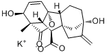 (1α,2β,4Aα,4Bβ,10β)-2,4A,7-三羟基-1-甲基-8-亚甲基赤霉素-3-烯-1,10-二甲酸-分子式结构图