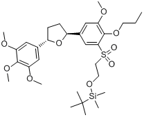 (2S,5S)-2-[3-[[2-[(叔丁基二甲基硅)氧]乙基]磺酰基]-5-甲氧基-4-丙氧基苯基]-5-(3,4,5-三甲氧基苯基)四氢?分子式结构图