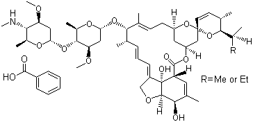 甲胺基阿维菌素苯甲酸盐;埃玛菌素苯甲酸盐;因灭汀苯甲酸盐分子式结构图